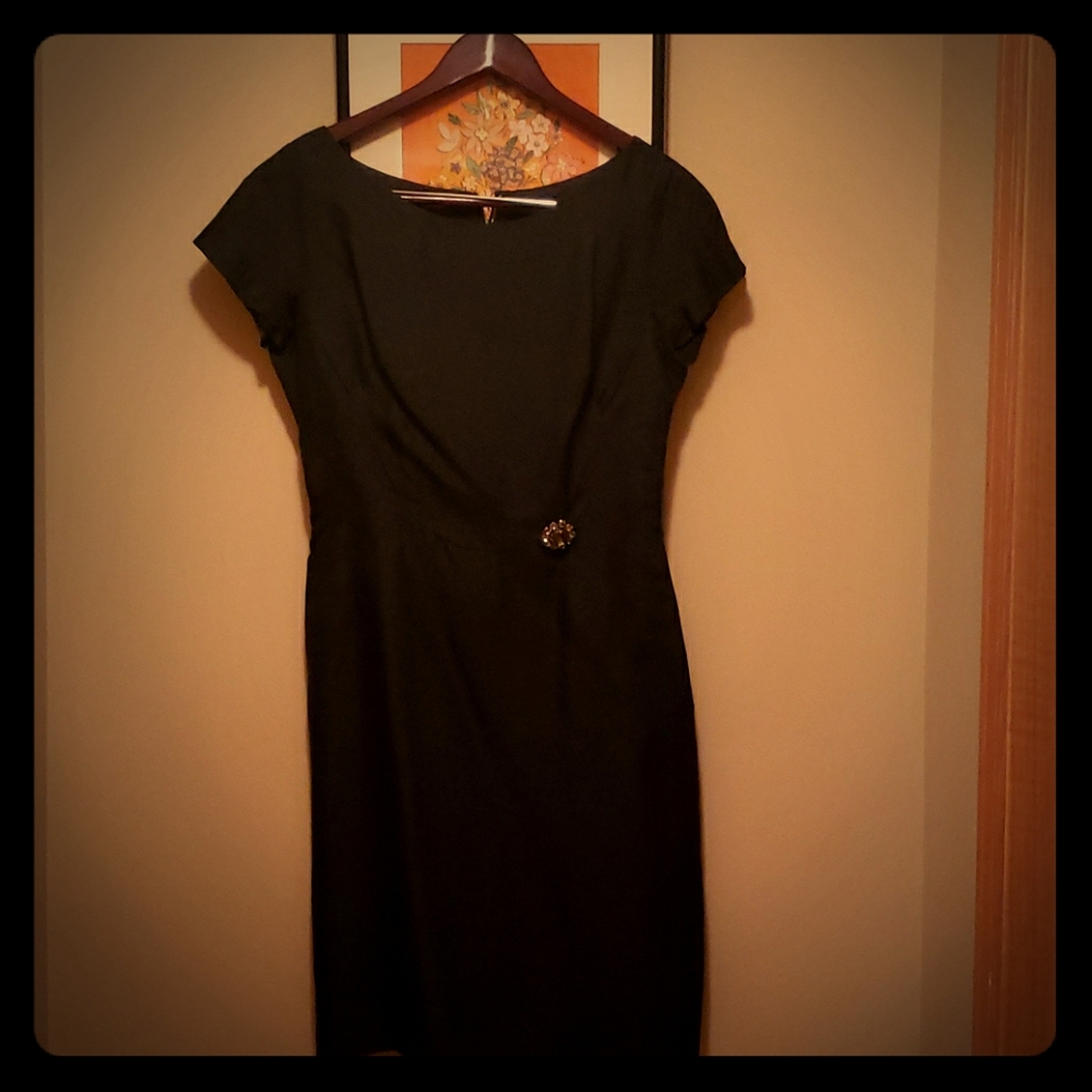 Vintage cocktail dress with brooch